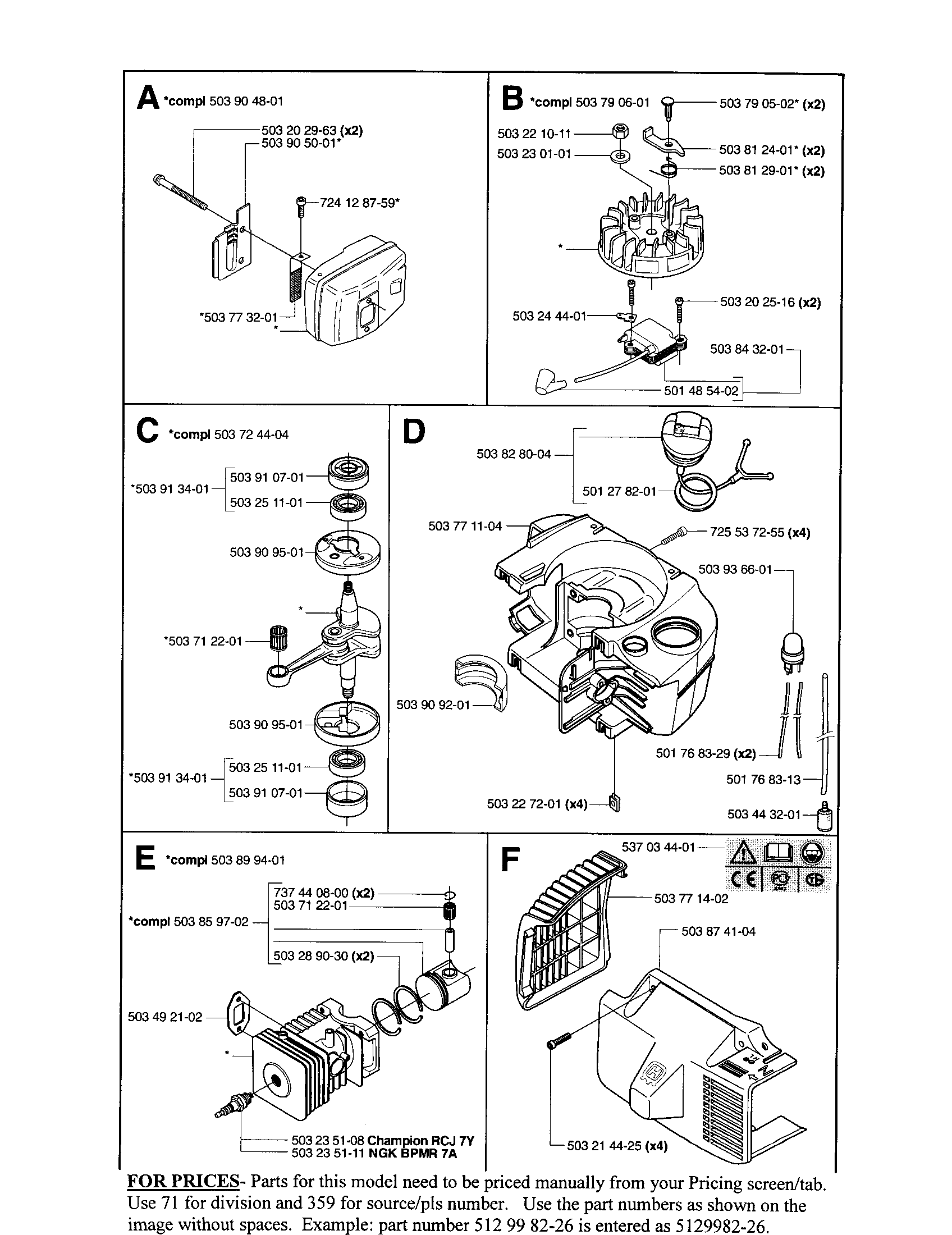 Muffler,ign,crnkshft,fuel,cyl,rear housing