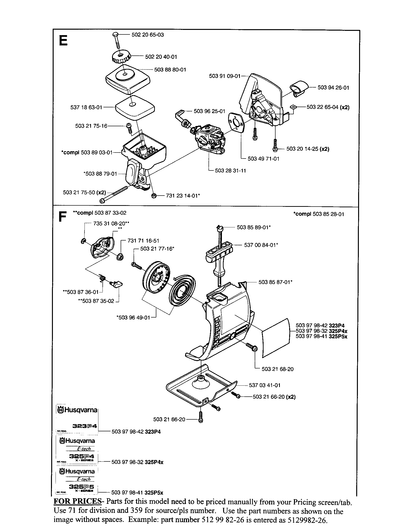 AIR FILTER, CARB, STARTER ASSY