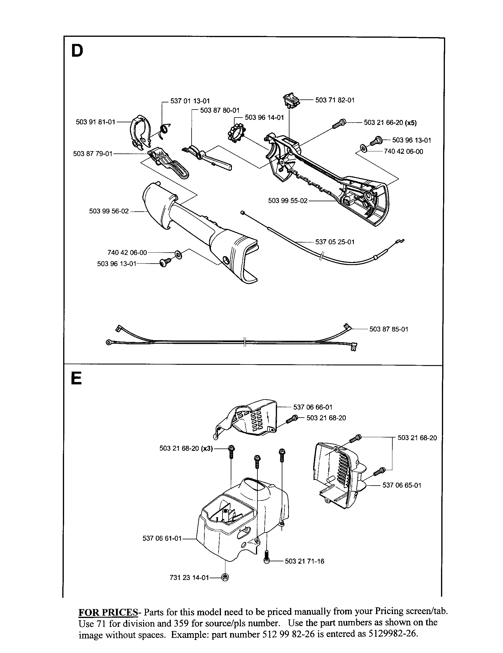 CONTROL HANDLE, HOUSING CVR