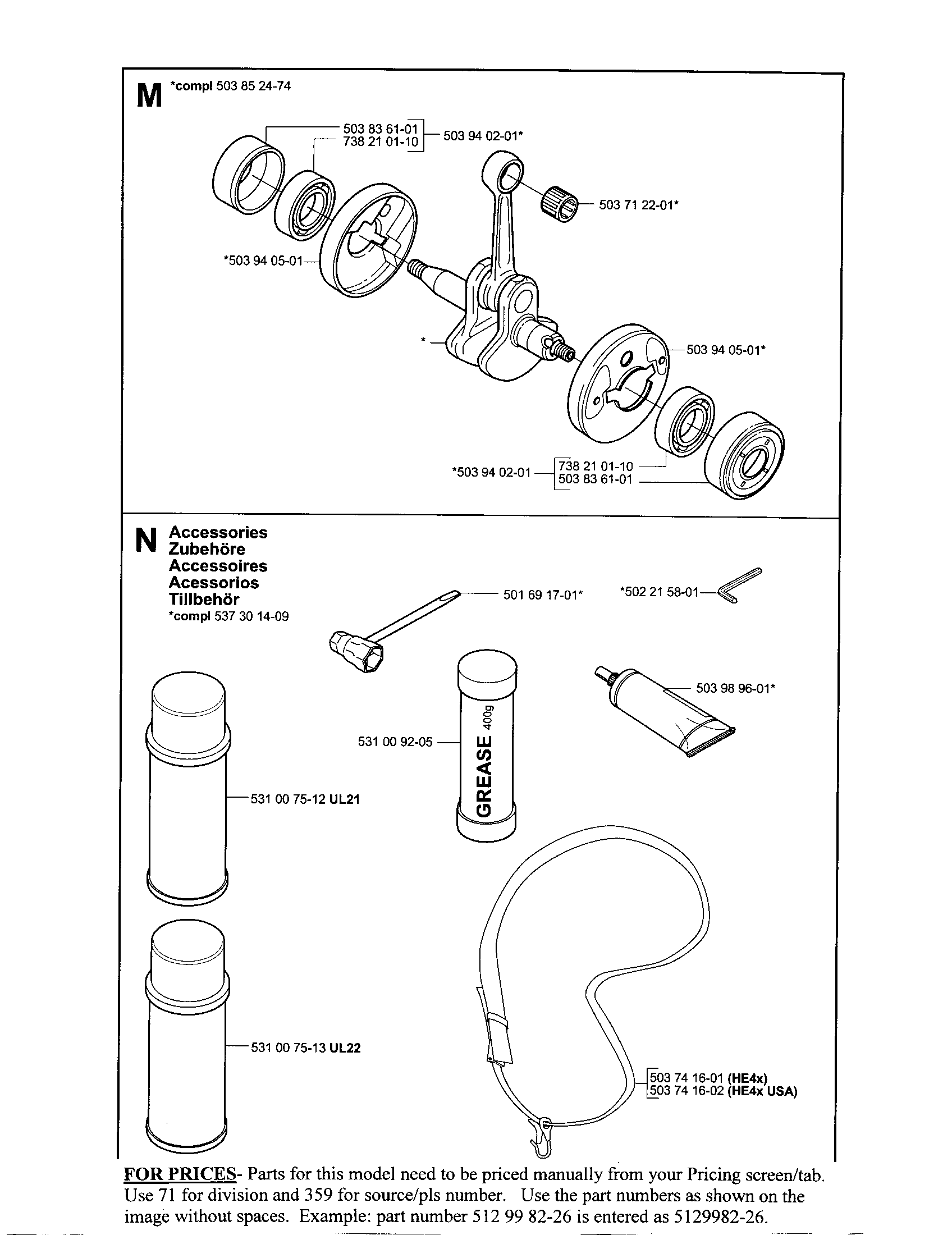 Crankshaft, accessories