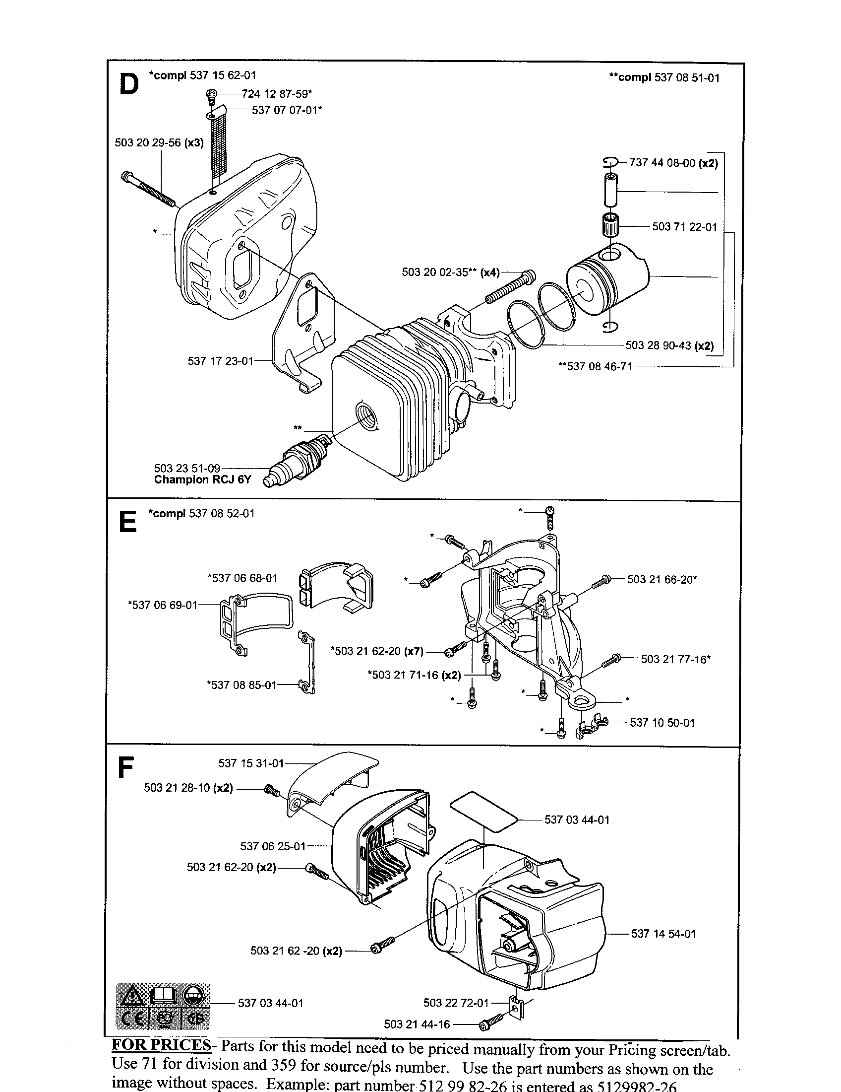 Muffler, cylinder,housing,hsg cvr