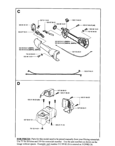 Control handle, housing cover