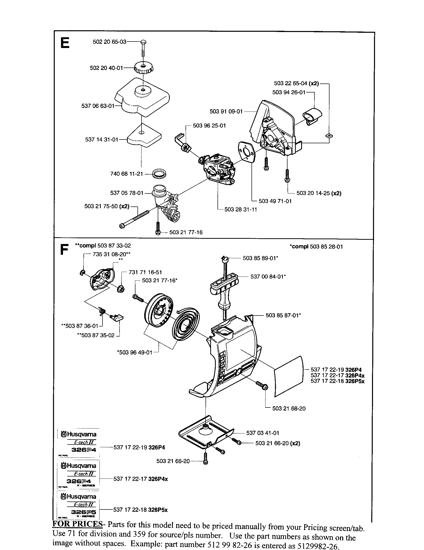 AIR FILTER, CARB, STARTER ASSY.