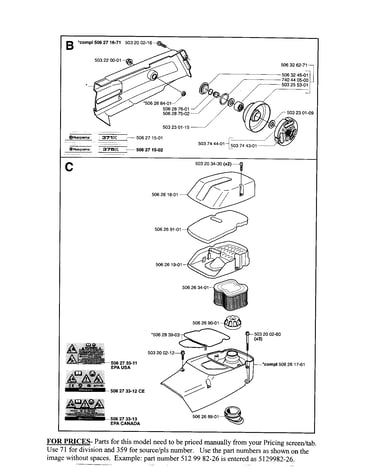 Clutch, air filter, housing