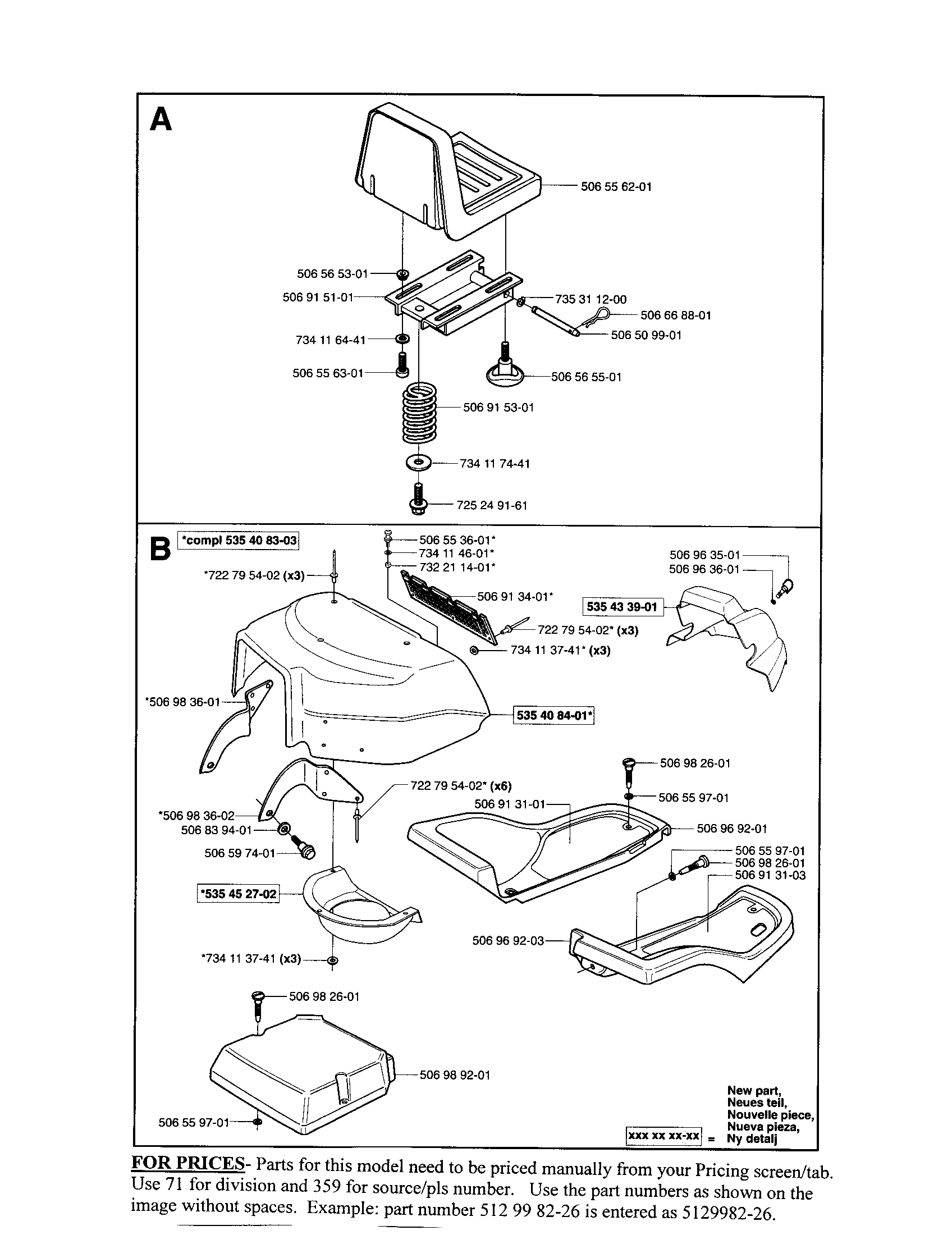 Seat assy, body parts