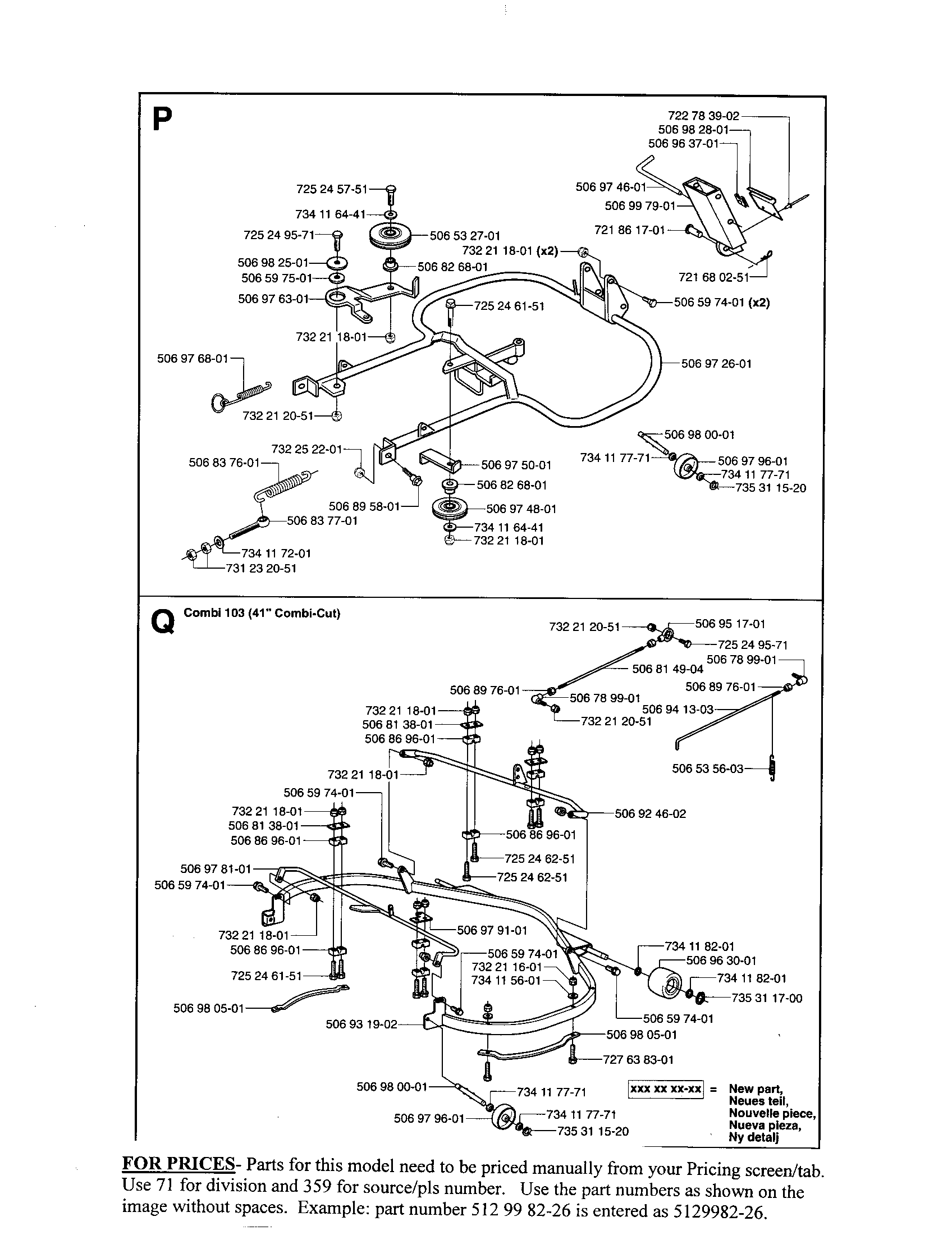 Mower frame, mower frame