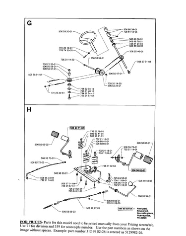 Steering, pedals