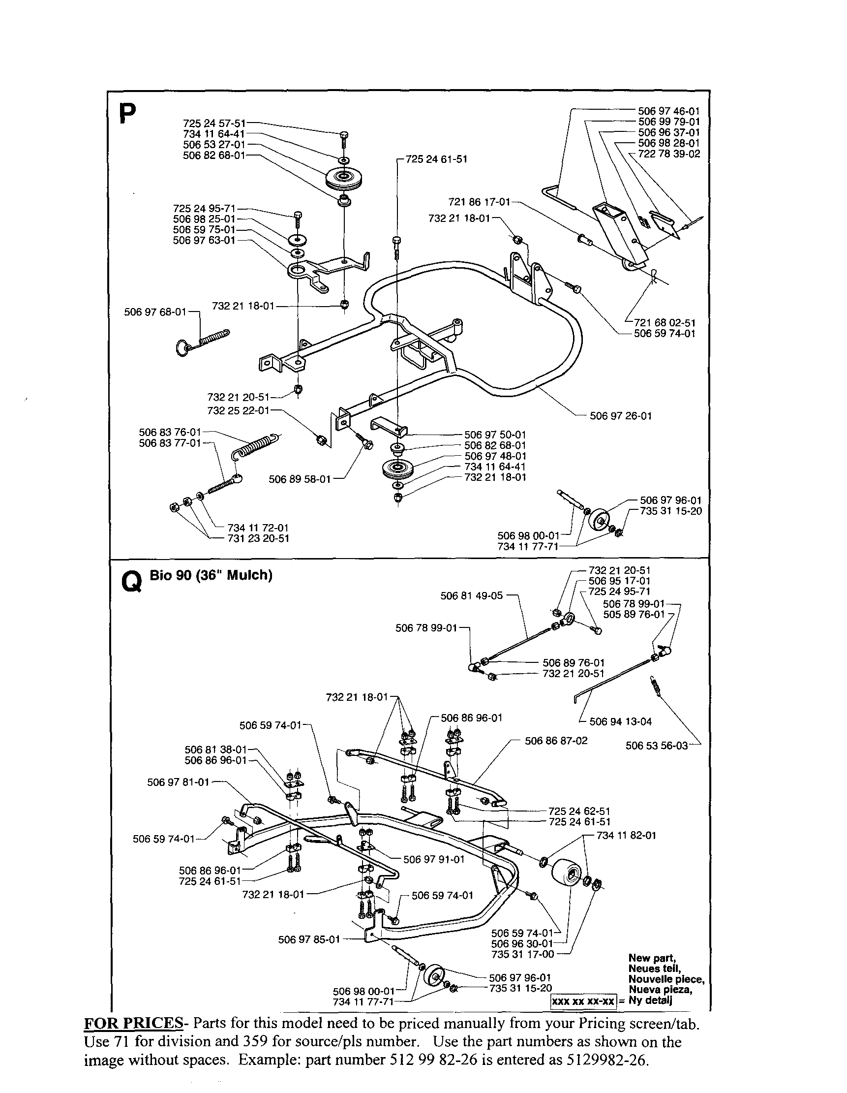 Mower frame, mower frame