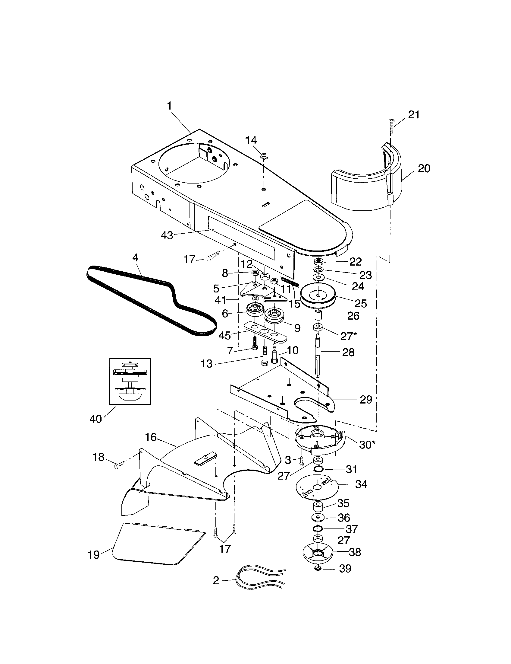 Chassis/belt/debris shield