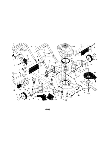 Engine/housing/handle/wheels