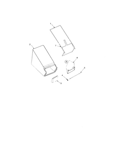Chute deflector/bag frame/bag