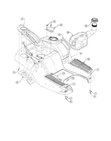 Fender and fuel tank
