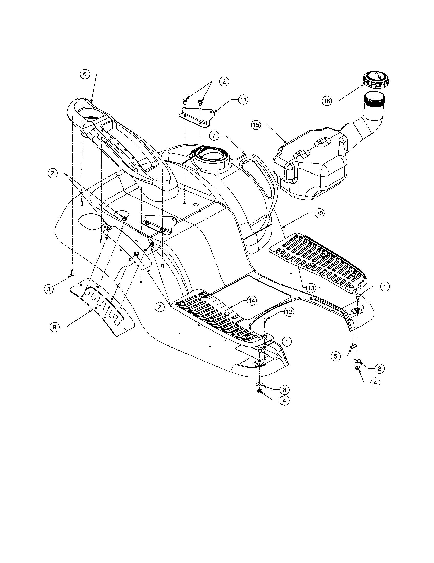 Fender and fuel tank