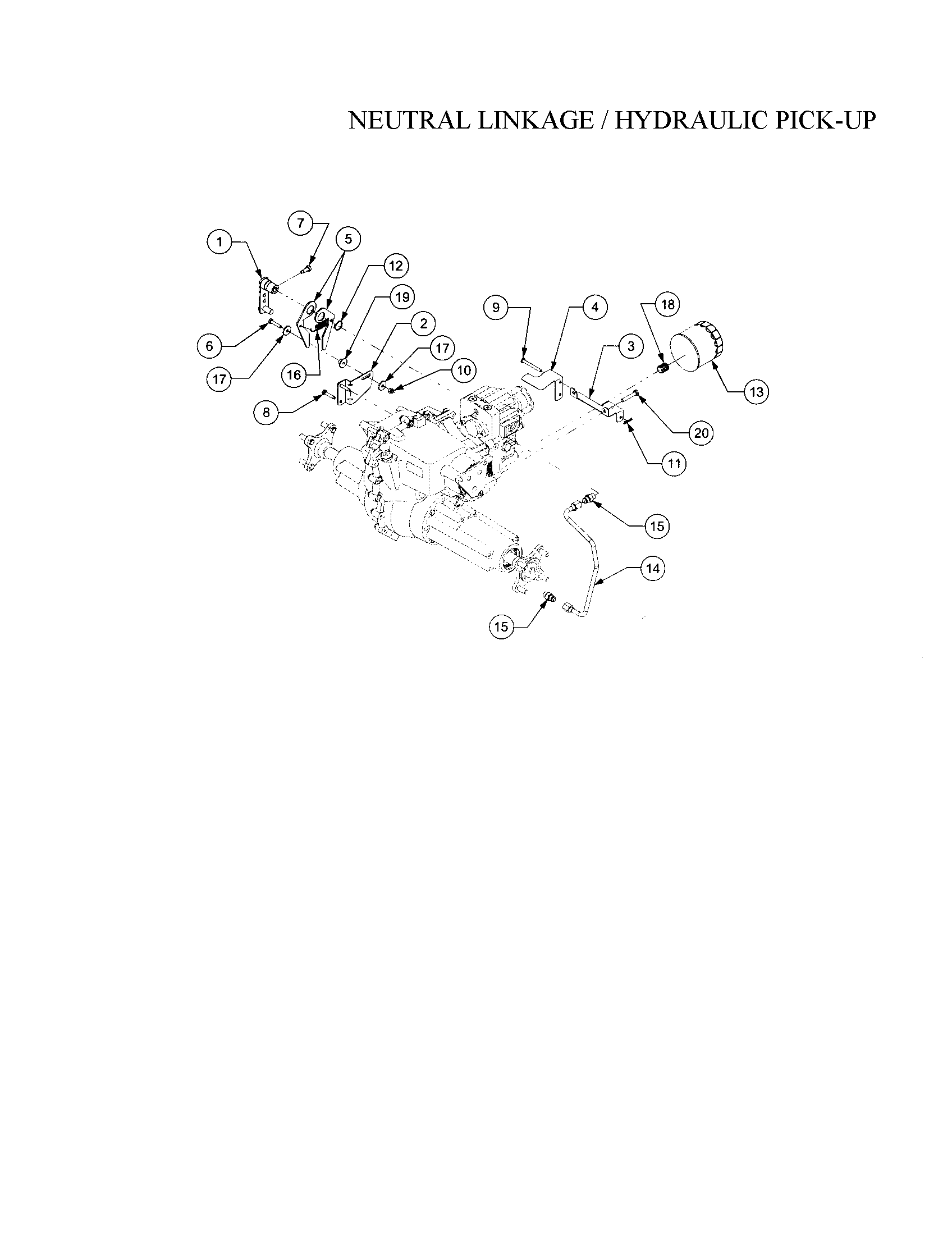 Neutral linkage/hydraulic pickup