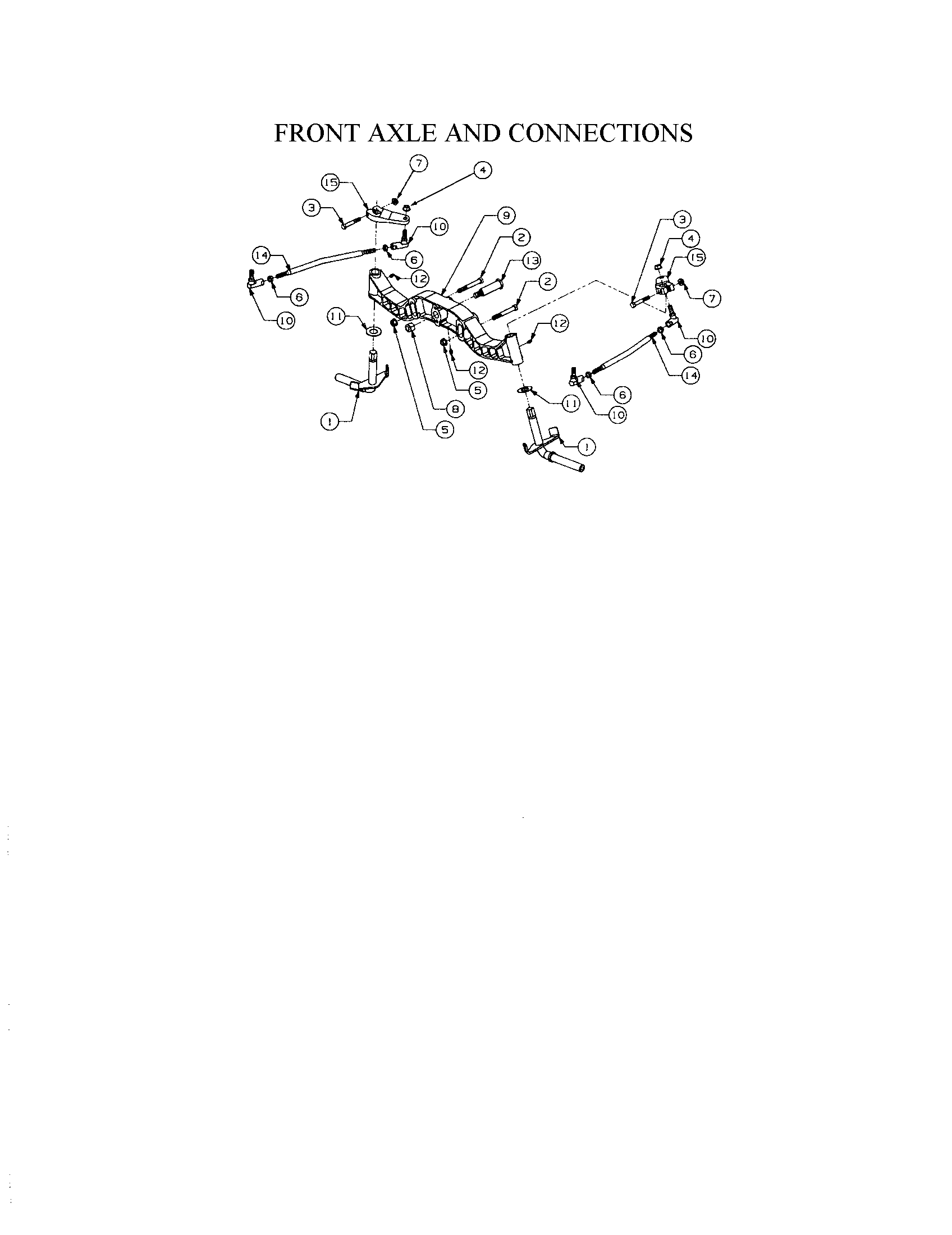 Front axle and connections