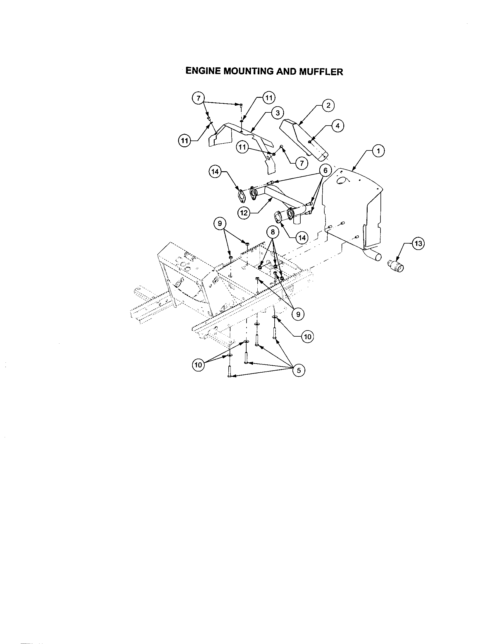Engine mounting and muffler