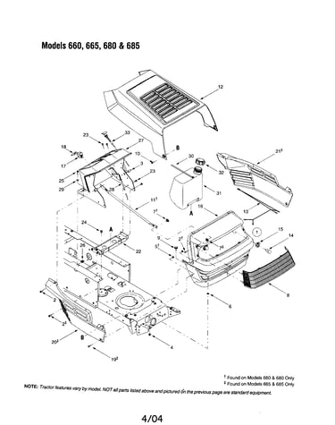 Grille assembly - 660,665,680,685