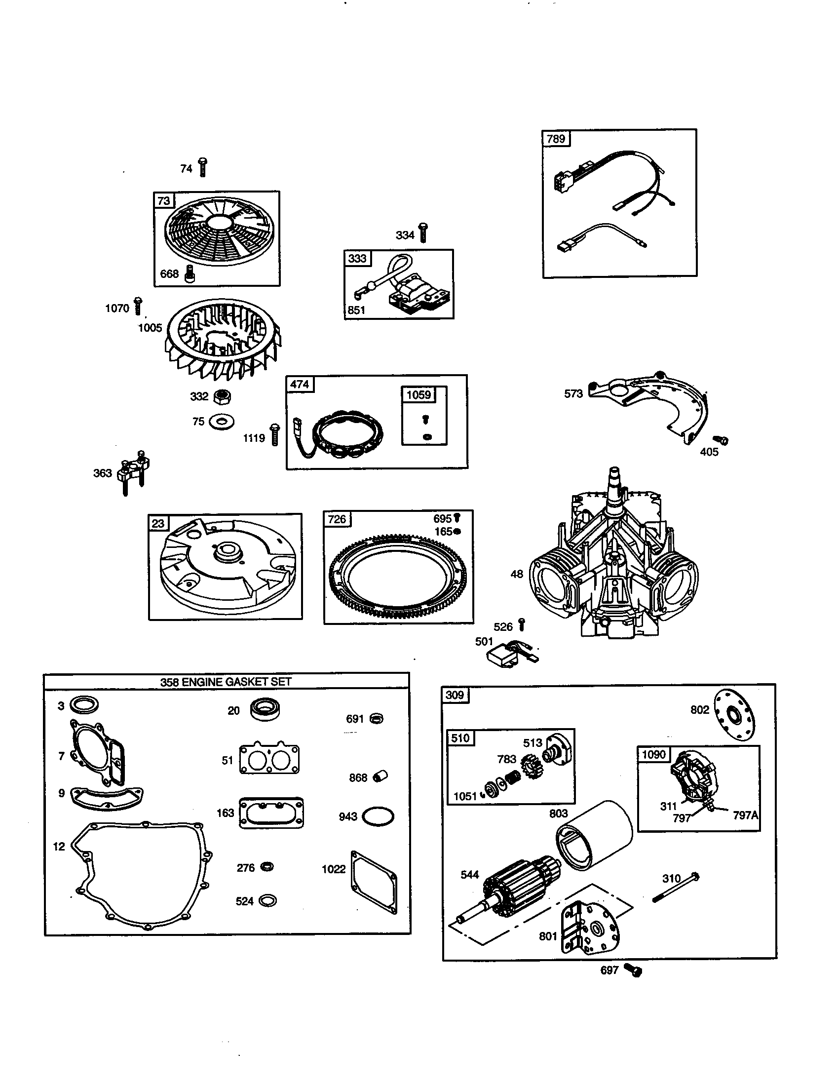 Short block/motor-starter