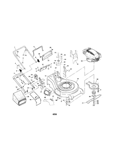 Engine/housing/handle/bag