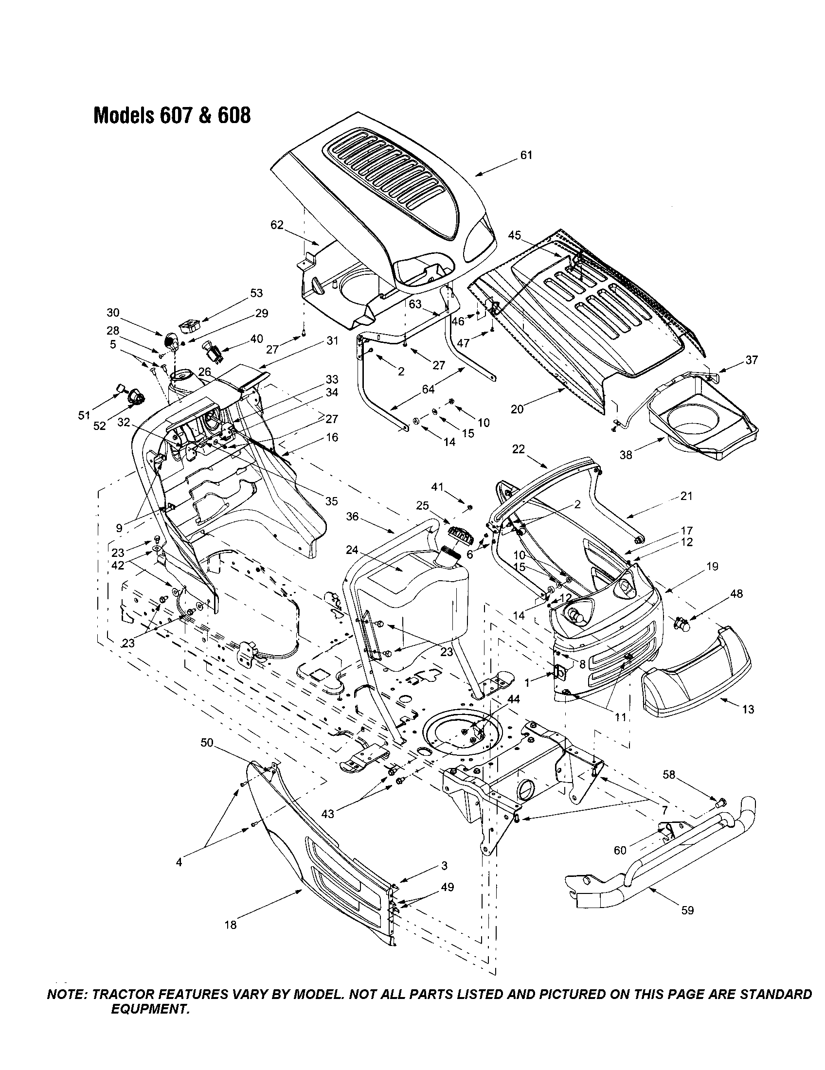 HOOD/GRILLE - 607 AND 608