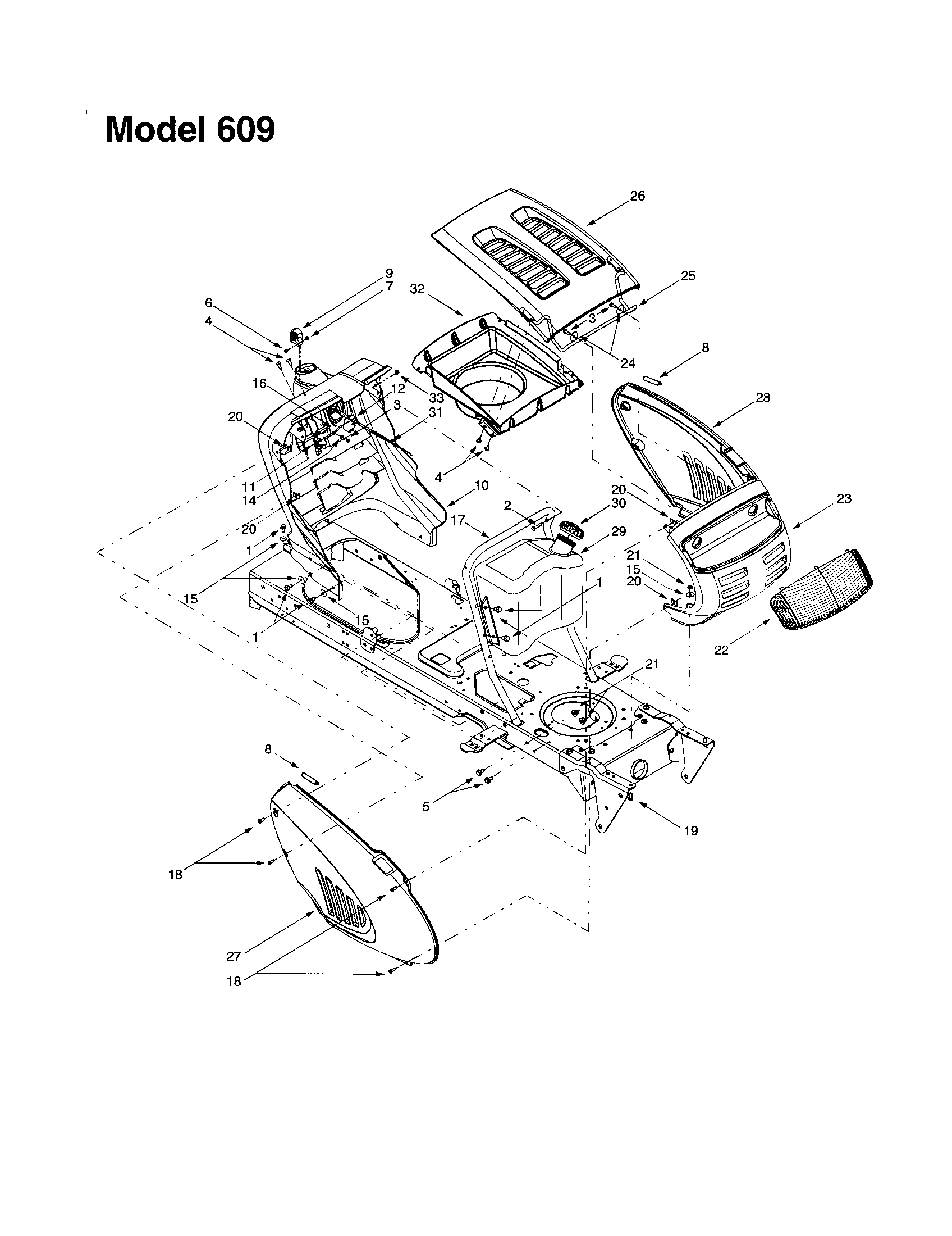 HOOD/GRILLE - 609