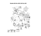 MTD 820 THRU 829 lift handle assembly diagram