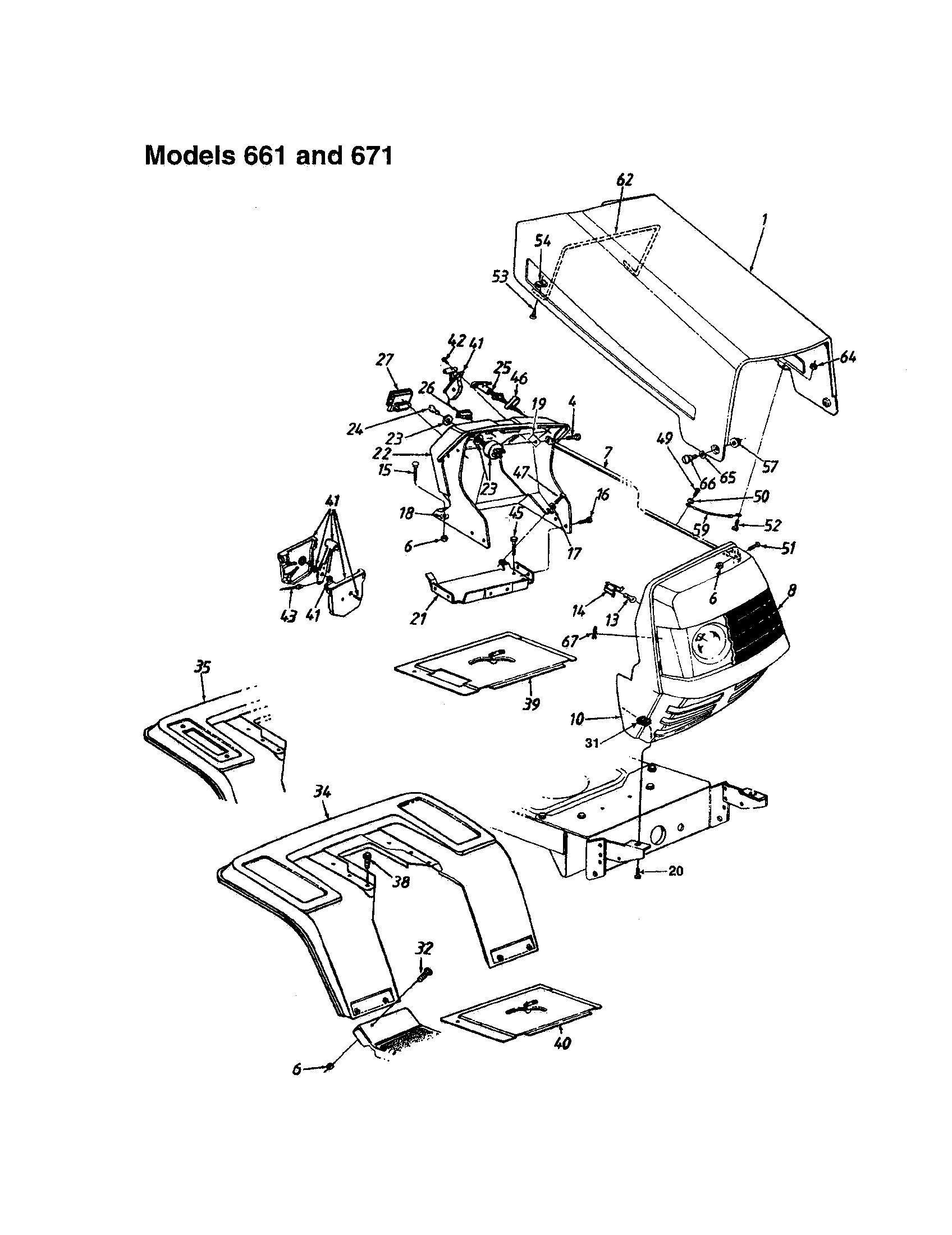 HOOD/GRILLE - 661 AND 671