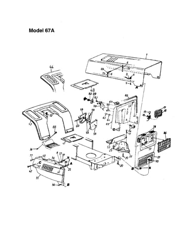 Hood/grille - 67a