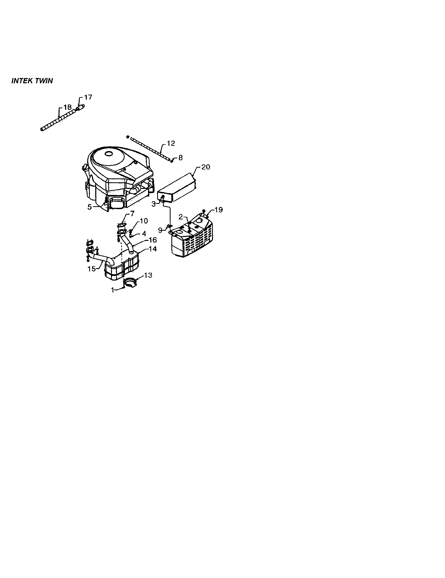 Fuel line/muffler/oil drain