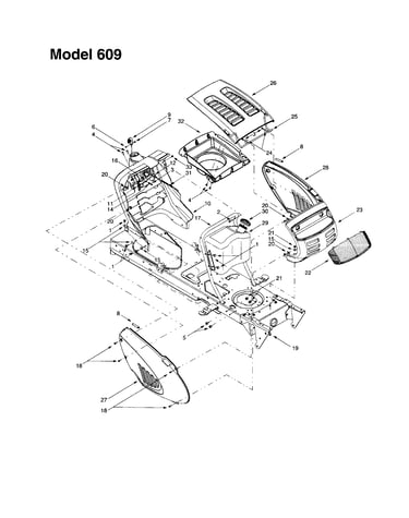 Hood/grille - 609