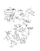 Engine/support bracket/pulley/belt