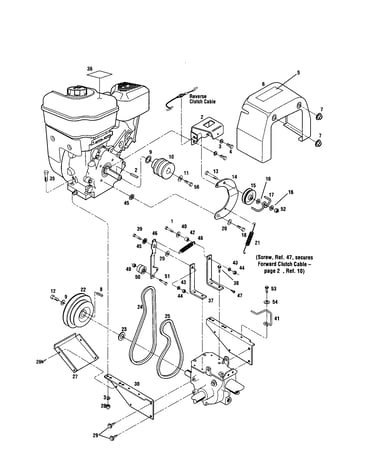Engine/support bracket/pulley/belt
