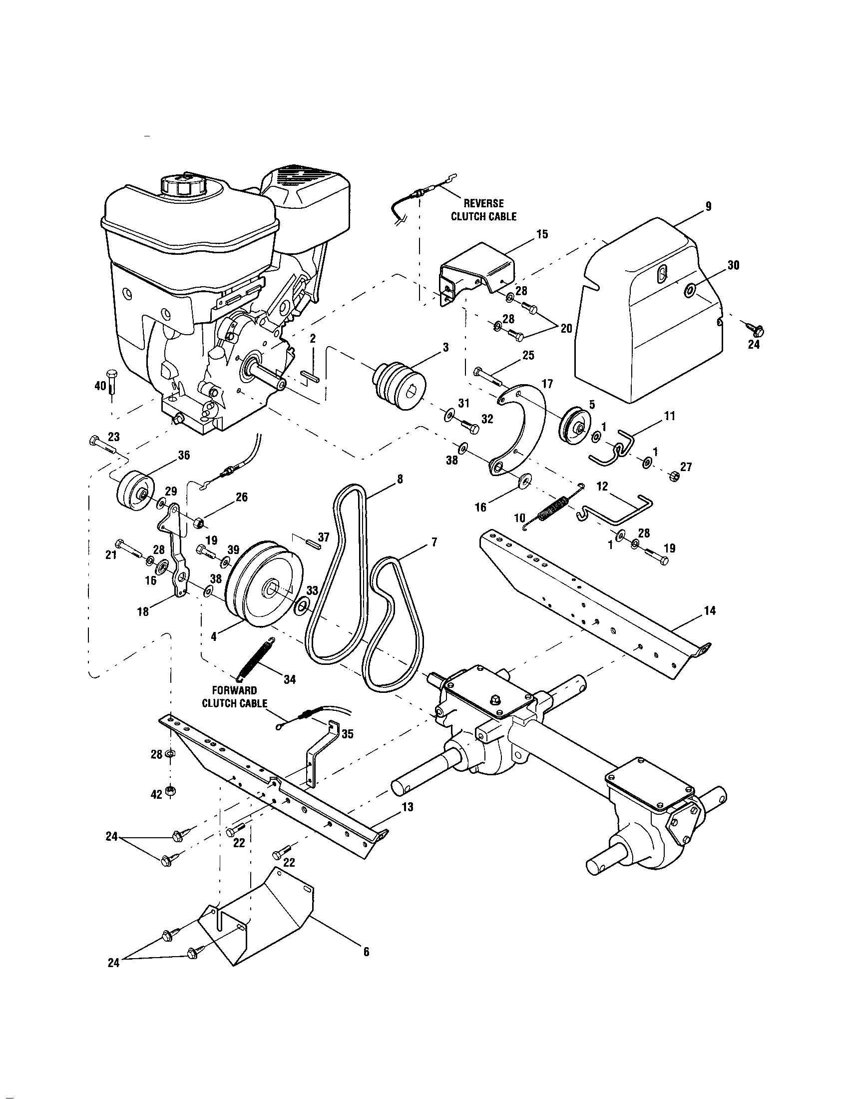 Engine bracket/belt/cover