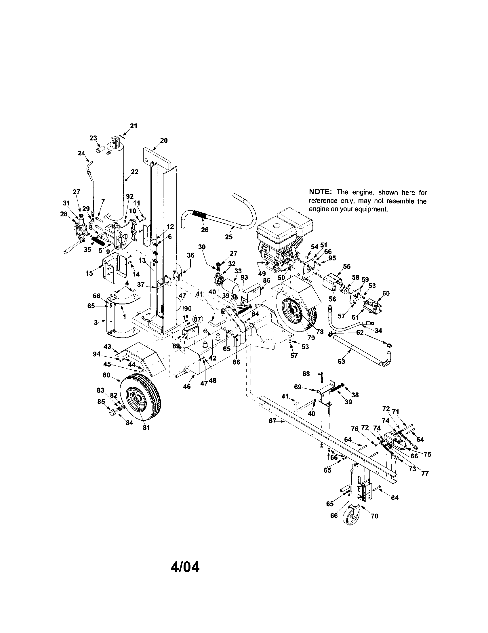 Log splitter assembly