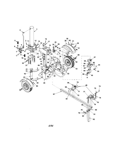 Log splitter assembly