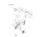 MTD 340 THRU 390 handle/frame/wheel diagram