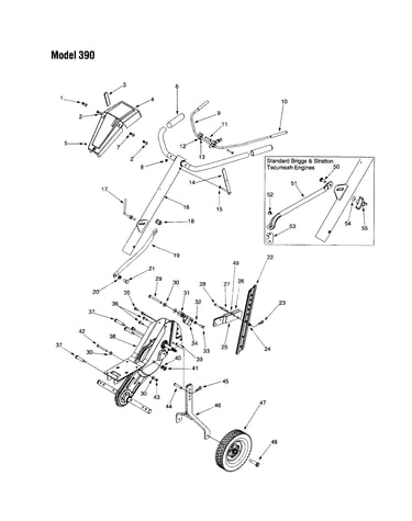 Handle/frame/wheel - 390