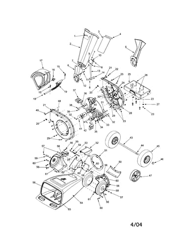 Chipper chute/wheels/hopper