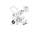 Handle/wheels/engine mounting frame
