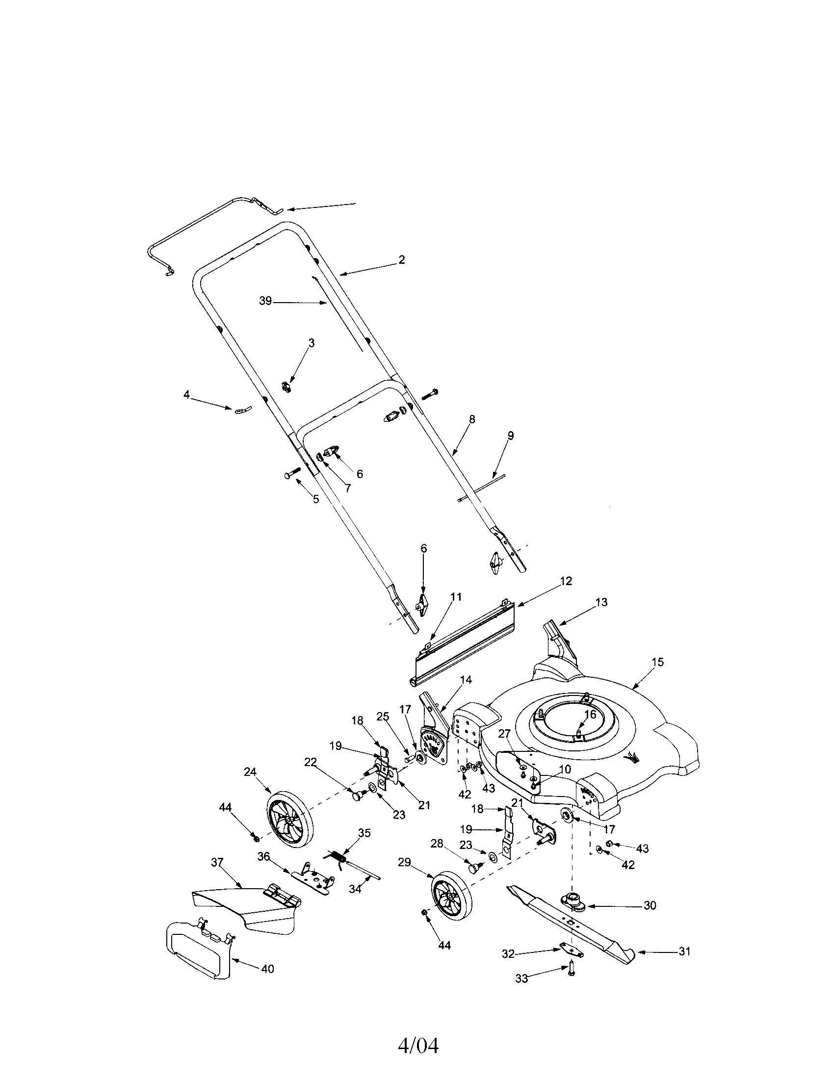 Deck/handle/wheel/blade