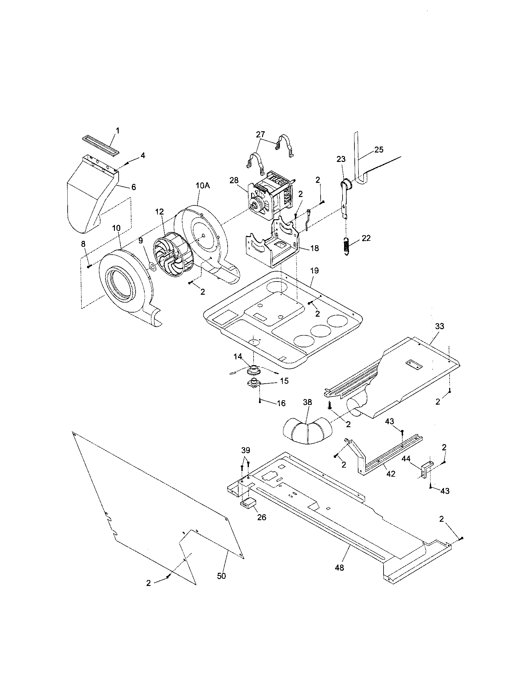 Motor/blower/belt