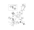 Troybilt 21A-128T063 handle/wheels/tines diagram