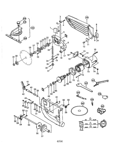 Motor and gear housing/safety guide