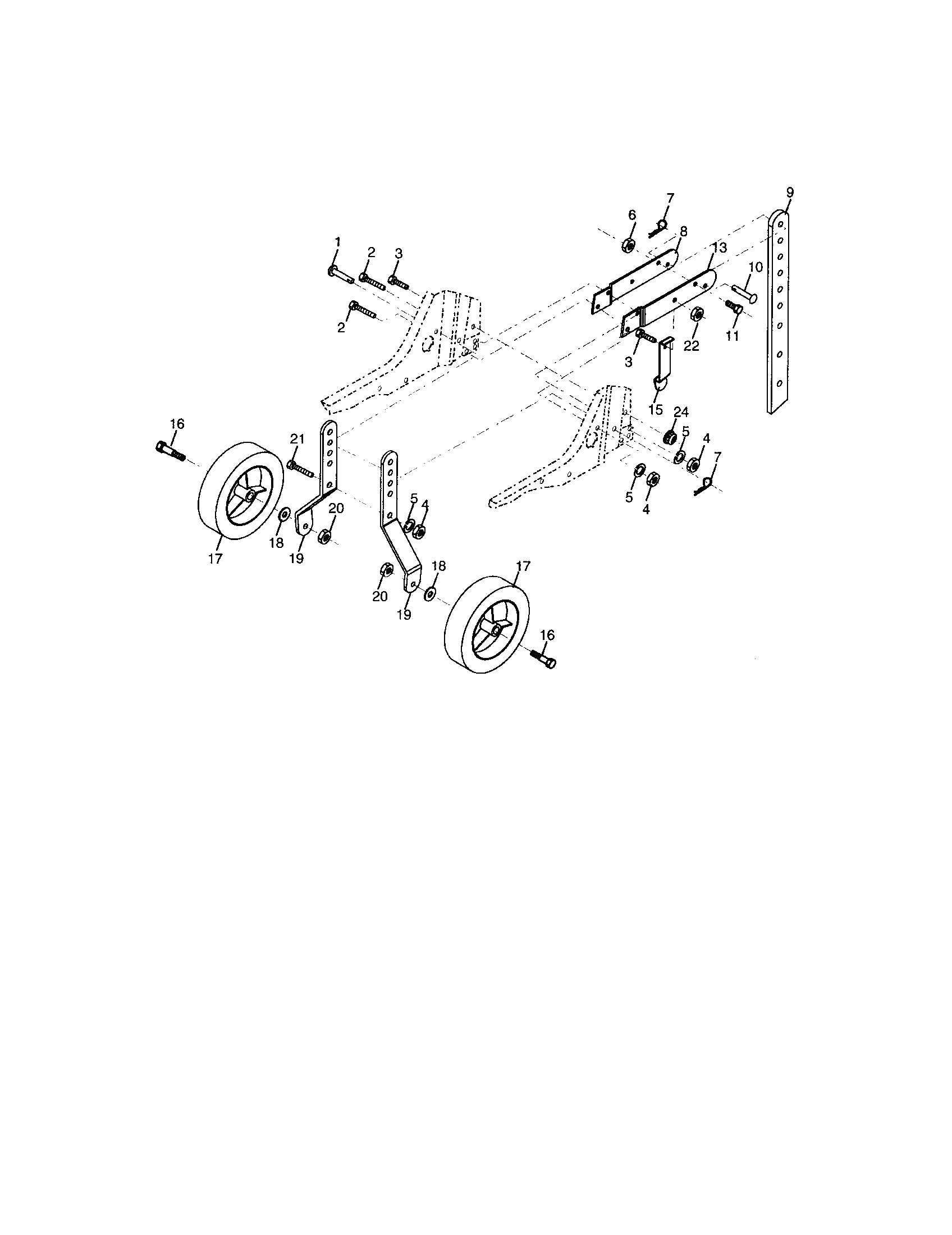 Wheel and depth stake assembly