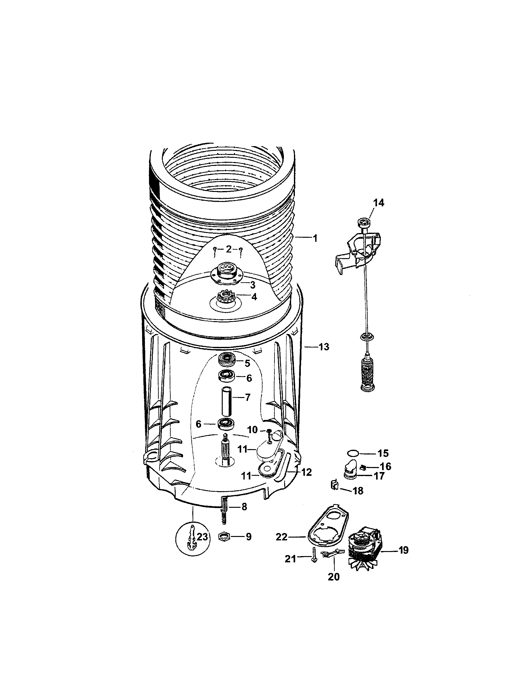 INNER AND OUTER BOWLS AND PUMP