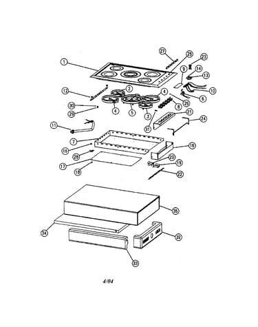 Cooktop assembly ce901