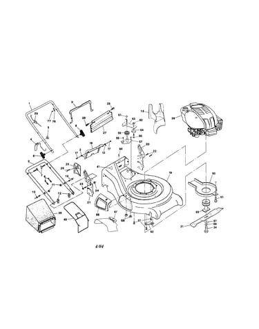 Engine/housing/handle/bag
