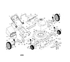 Craftsman 917388590 engine/housing/handle/wheels/bag diagram