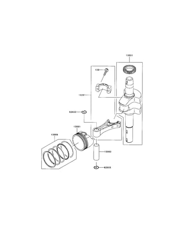 Piston/crankshaft