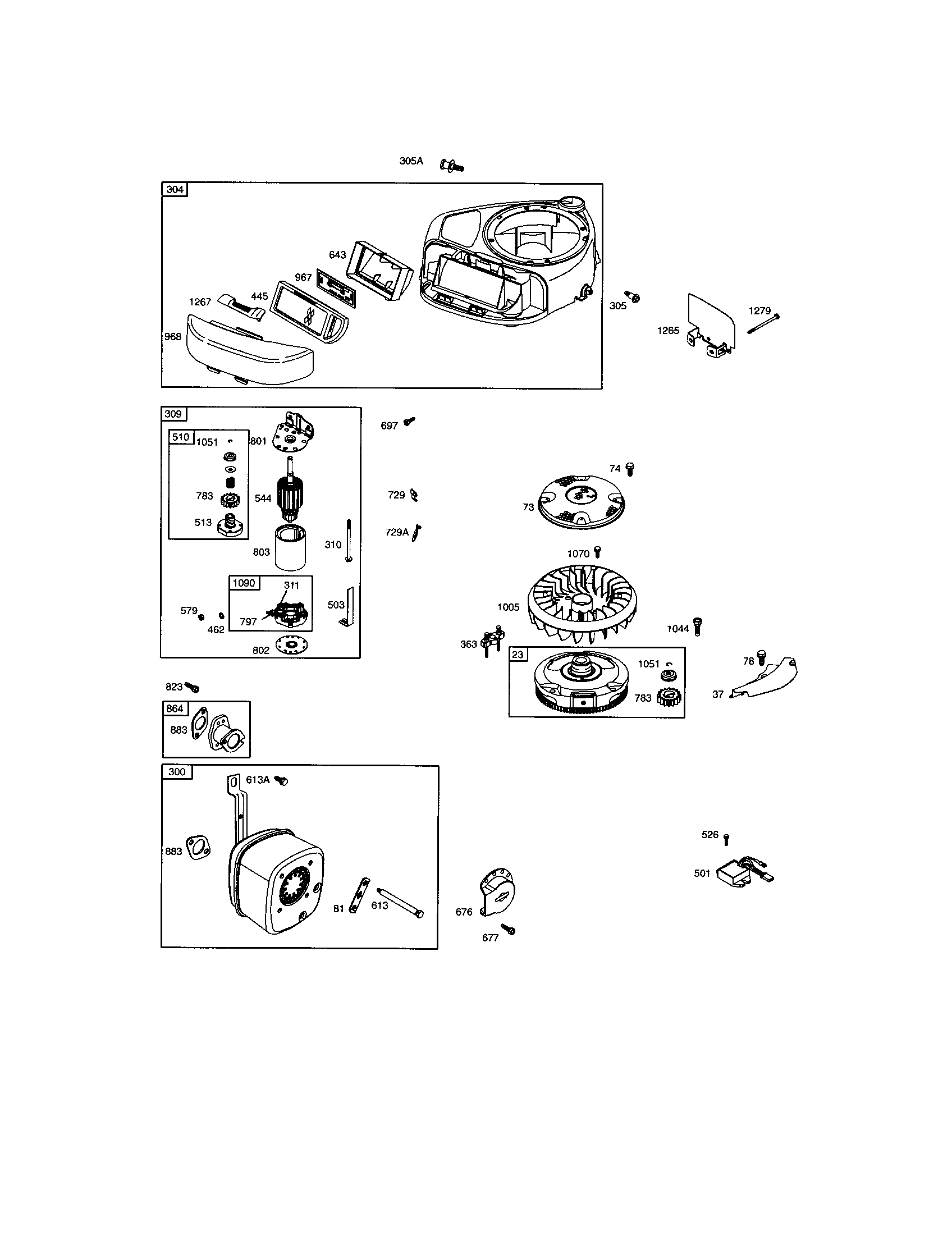 Housing-blower/flywheel